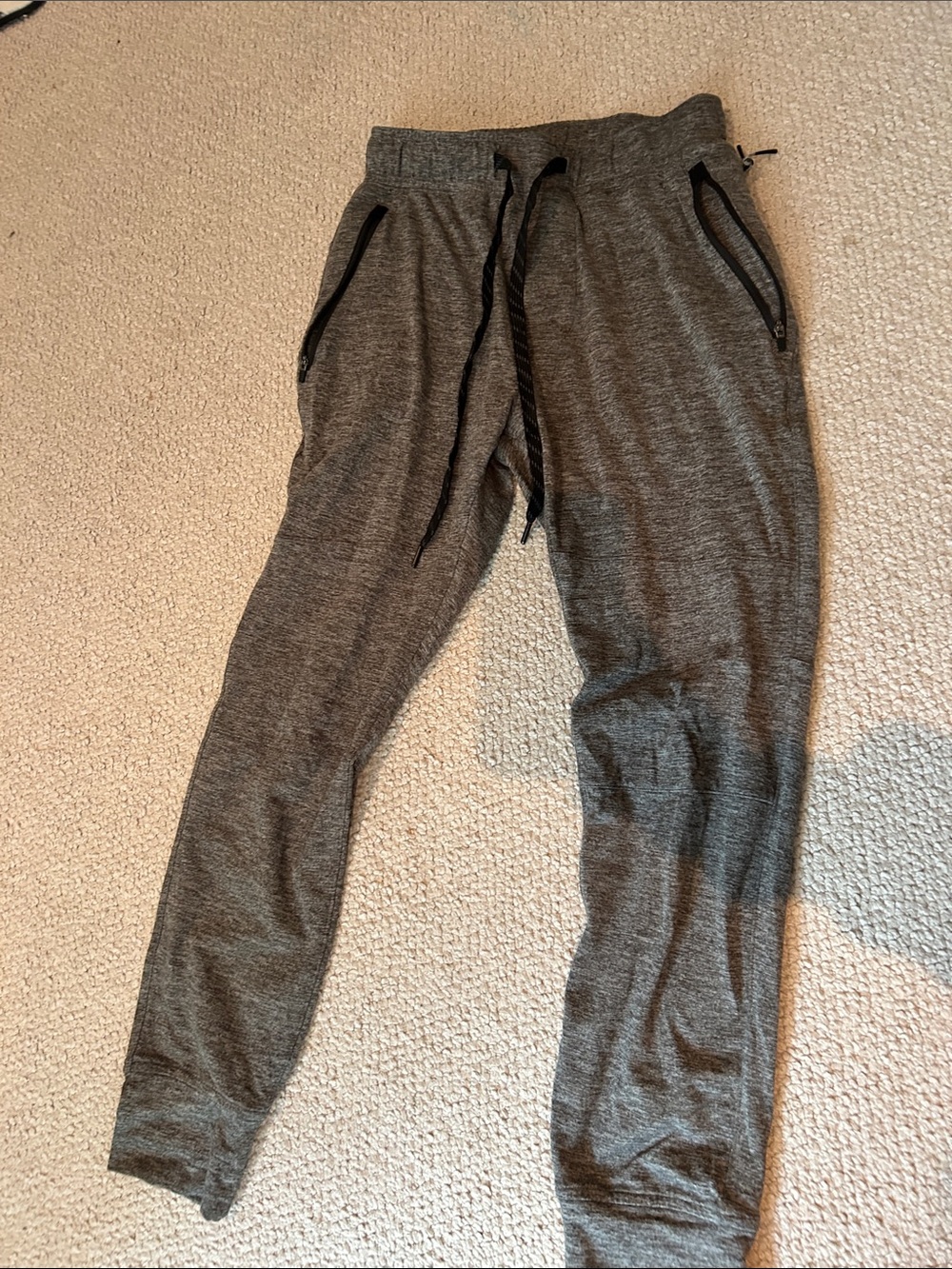 American Eagle Outfitters Men's Heather Gray Jogger Pants with Black Accents
